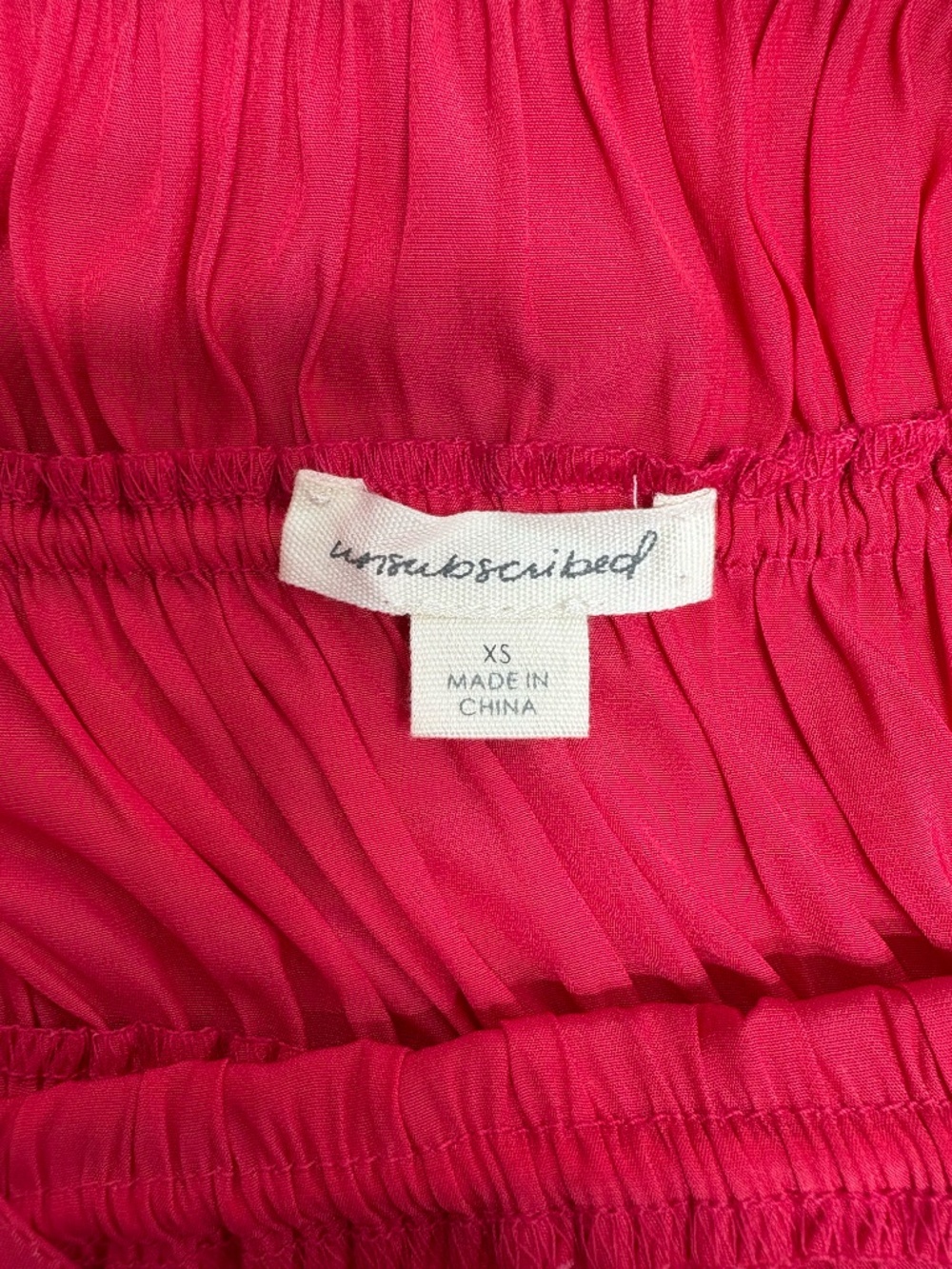 Unsubscribed Cranberry Red Crinkled Ruched Maxi Dress - Size XS. - Picture 14 of 16